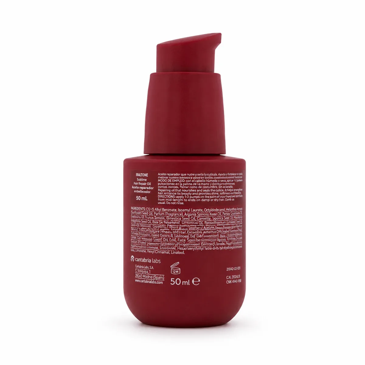 Cantabria Labs Iraltone Sublime Aceite Reparador para Cabello 50ml - Image 2