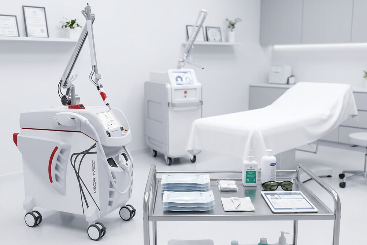 Aclaramiento de tatuajes con tecnologia laser en cabina medica