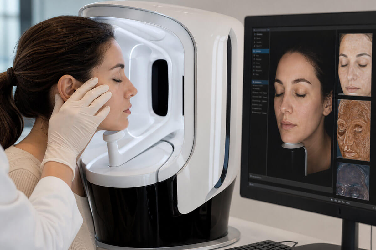 Analisis de piel profesional con mapeo digital